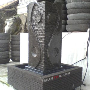 Kolam Air Mancur Batu Motif Yin-Yang Batu Lava dengan Bola Putar