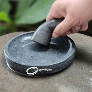 Cobek Batu Super Halus 16cm - Kecil Cocok untuk Menguleg Sambal 1 Porsi Single User