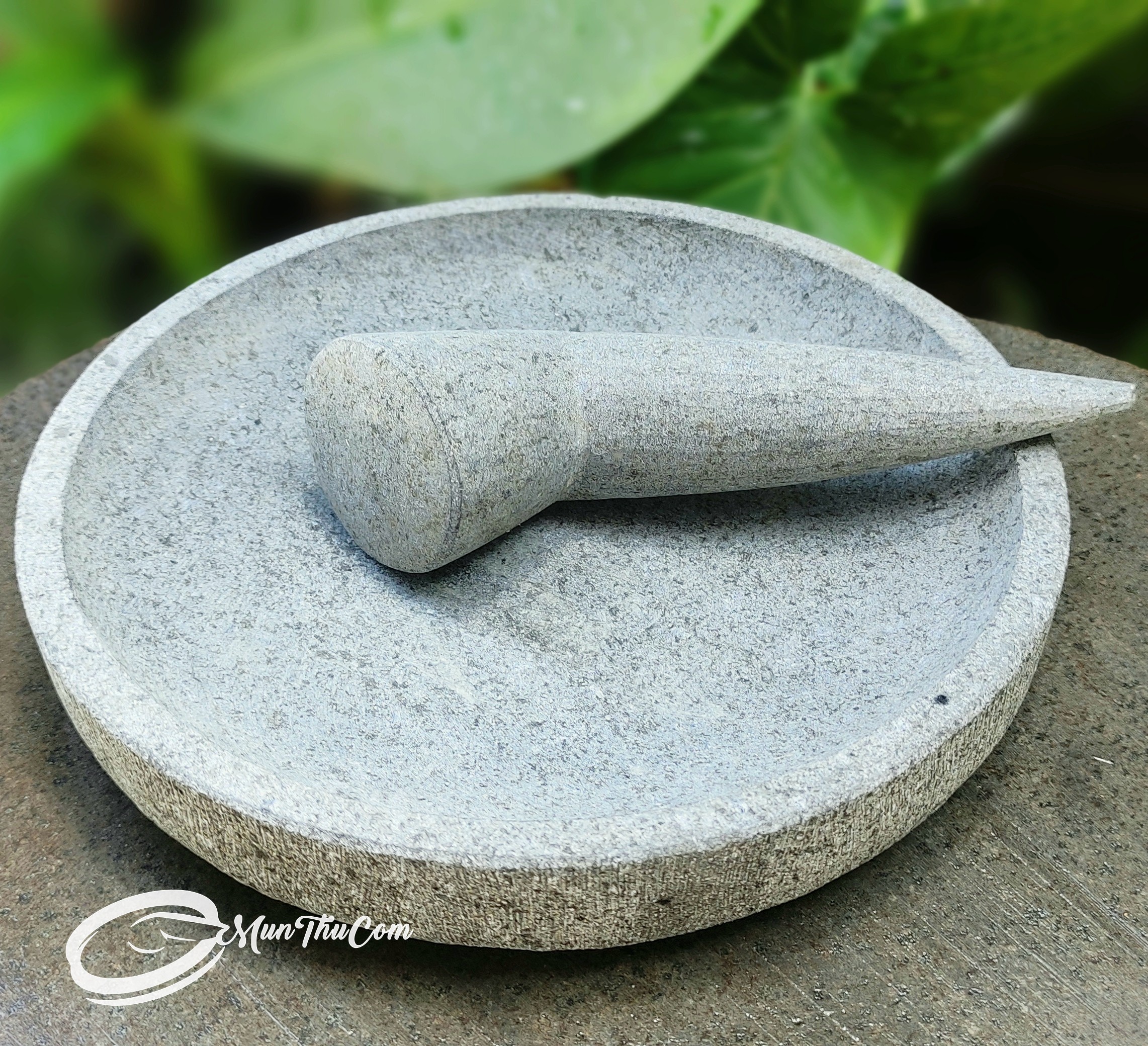 Cobek Batu Kali Super Halus 20cm, Anti dan Tahan Jamur, Rapat dan Licin - Image 4