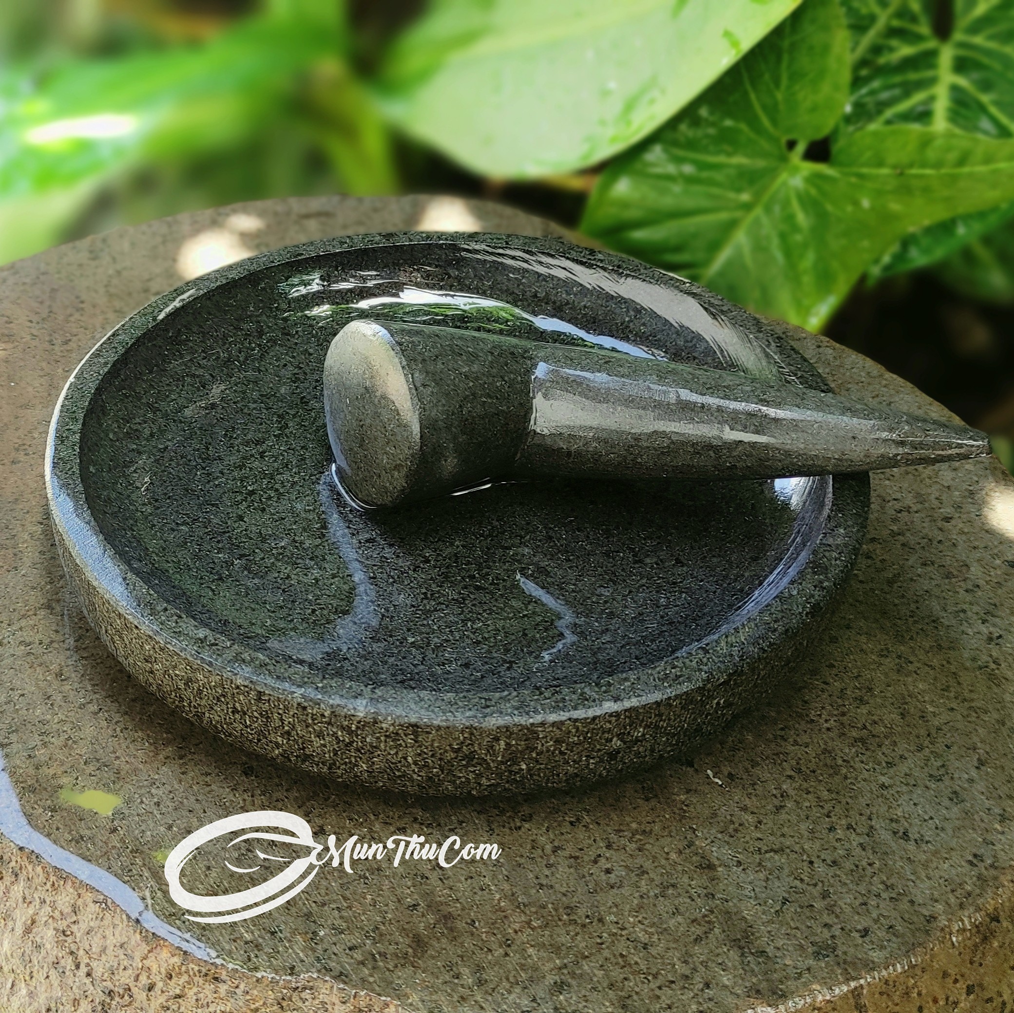 Cobek Batu Kali Super Halus 20cm, Anti dan Tahan Jamur, Rapat dan Licin