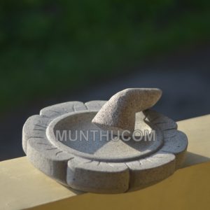 Cobek Motif Bunga 25cm – Batu Kali Pori Asli Super Keras