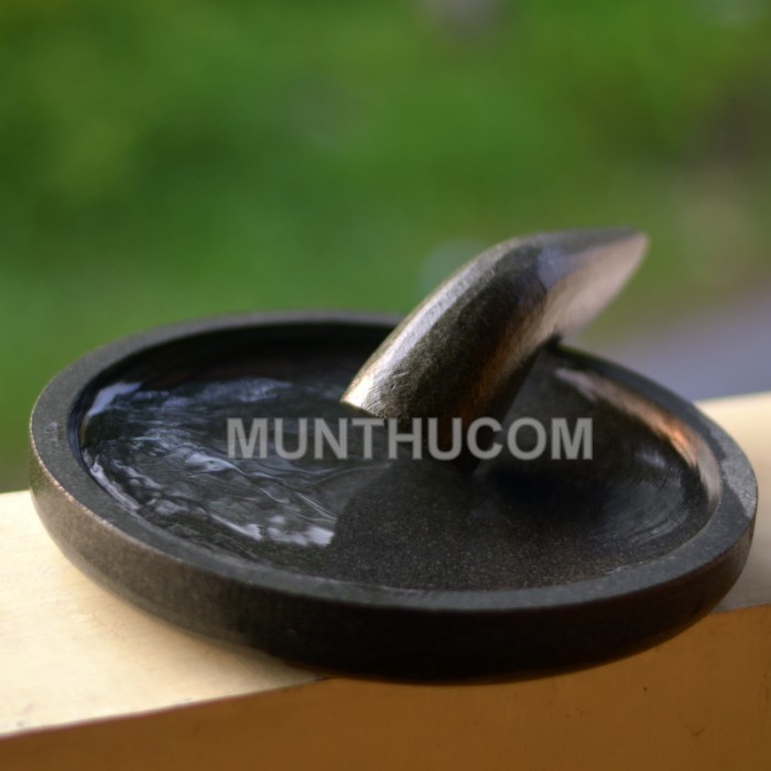 Cobek Batu Kali Super Halus Ukuran 22cm: Cantik, Anti Jamur, Anti Belatung, tapi Agak Licin - Image 3