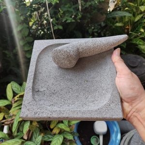 Cobek Batu Kotak Persegi 25cm untuk Dapur & Usaha