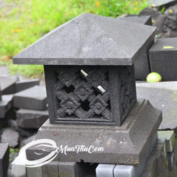 (LAM020) Lampion Batu Lava Minimalis Ornamen Lotus Teratai Klasik - Image 5