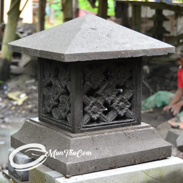 (LAM020) Lampion Batu Lava Minimalis Ornamen Lotus Teratai Klasik - Image 13