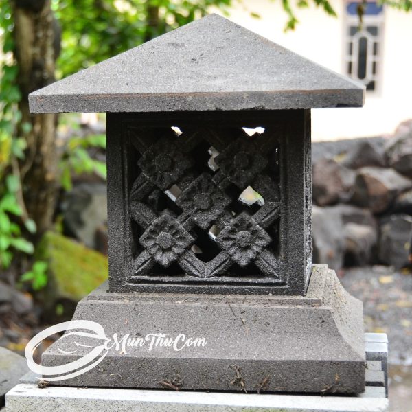 (LAM020) Lampion Batu Lava Minimalis Ornamen Lotus Teratai Klasik - Image 12