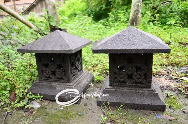 (LAM020) Lampion Batu Lava Minimalis Ornamen Lotus Teratai Klasik - Image 10
