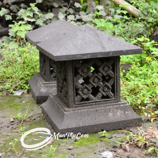 (LAM020) Lampion Batu Lava Minimalis Ornamen Lotus Teratai Klasik - Image 9