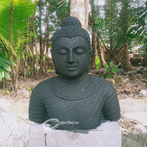 Rupang Buddha Artistik dari Batu Lava Merapi Asli