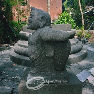 Patung Semar Punokawan Batu Lava Andesit 50cm - Simbol Kearifan Jawa dari Batu Andesit