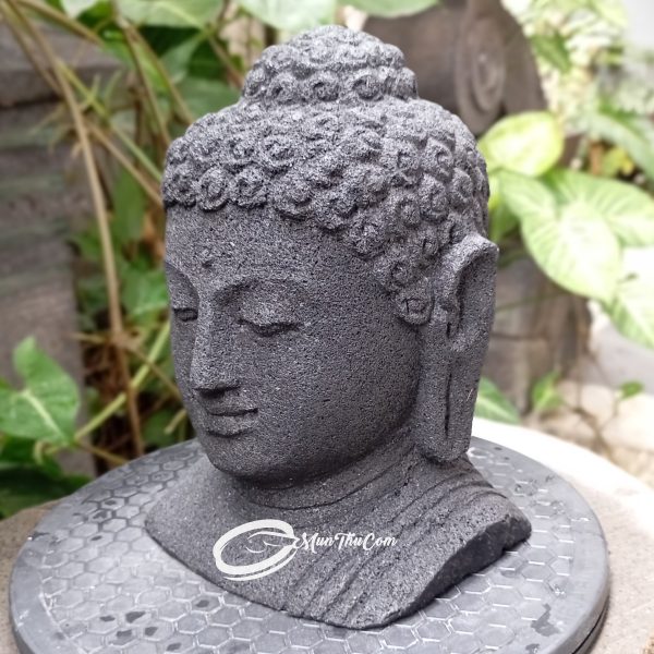 Patung Kepala Buddha Borobudur Batu Lava Merapi - Image 12