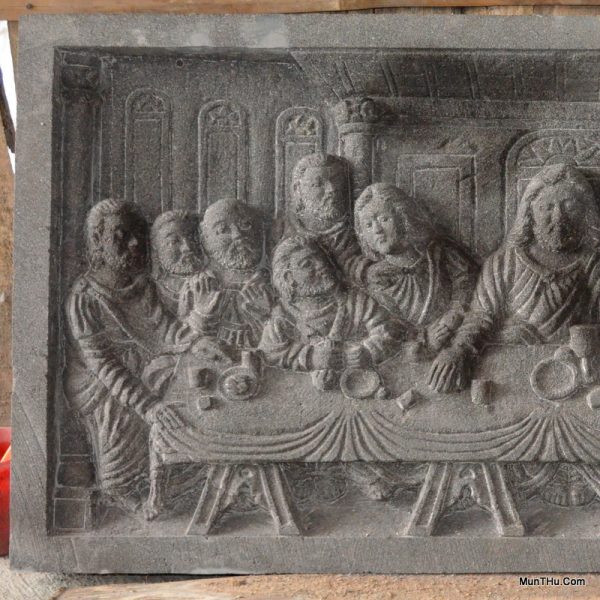 Karya Ukir Batu Lava – Relief Perjamuan Terakhir Yesus Kristus The Last Supper - Image 5