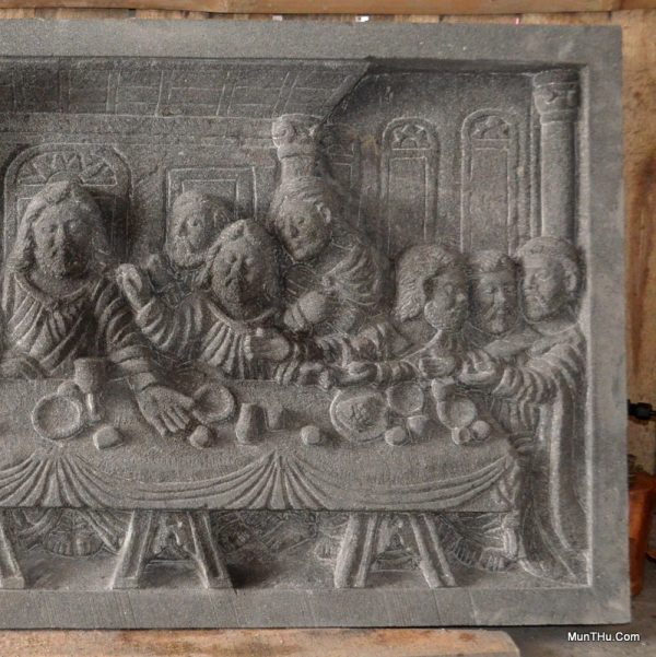 Karya Ukir Batu Lava – Relief Perjamuan Terakhir Yesus Kristus The Last Supper - Image 4