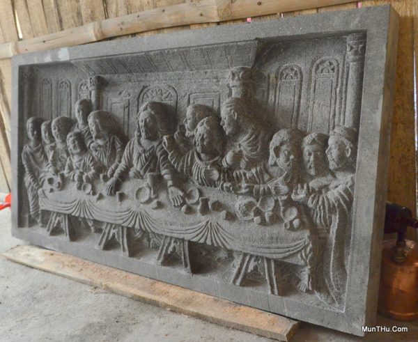 Karya Ukir Batu Lava – Relief Perjamuan Terakhir Yesus Kristus The Last Supper - Image 3