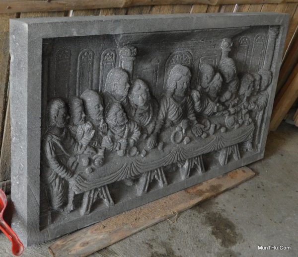 Karya Ukir Batu Lava – Relief Perjamuan Terakhir Yesus Kristus The Last Supper - Image 2