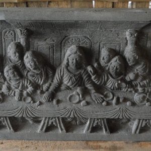 Karya Ukir Batu Lava – Relief Perjamuan Terakhir Yesus Kristus The Last Supper