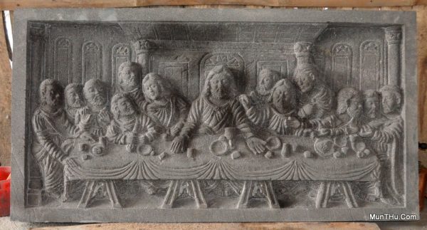 Karya Ukir Batu Lava – Relief Perjamuan Terakhir Yesus Kristus The Last Supper - Image 6