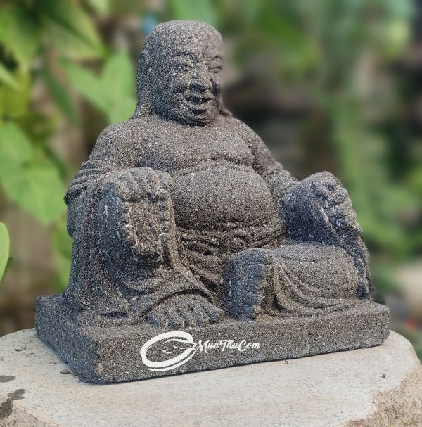 Patung Lu Cai Shen Batu Lava Pahat Tradisional – Simbol Dewa Kekayaan dan Kebahagiaan Pembawa Hoki dan Rezeki - Image 2